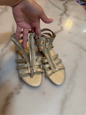 Michael Kors Metallic Gold Zipper Gladiator Sandals
